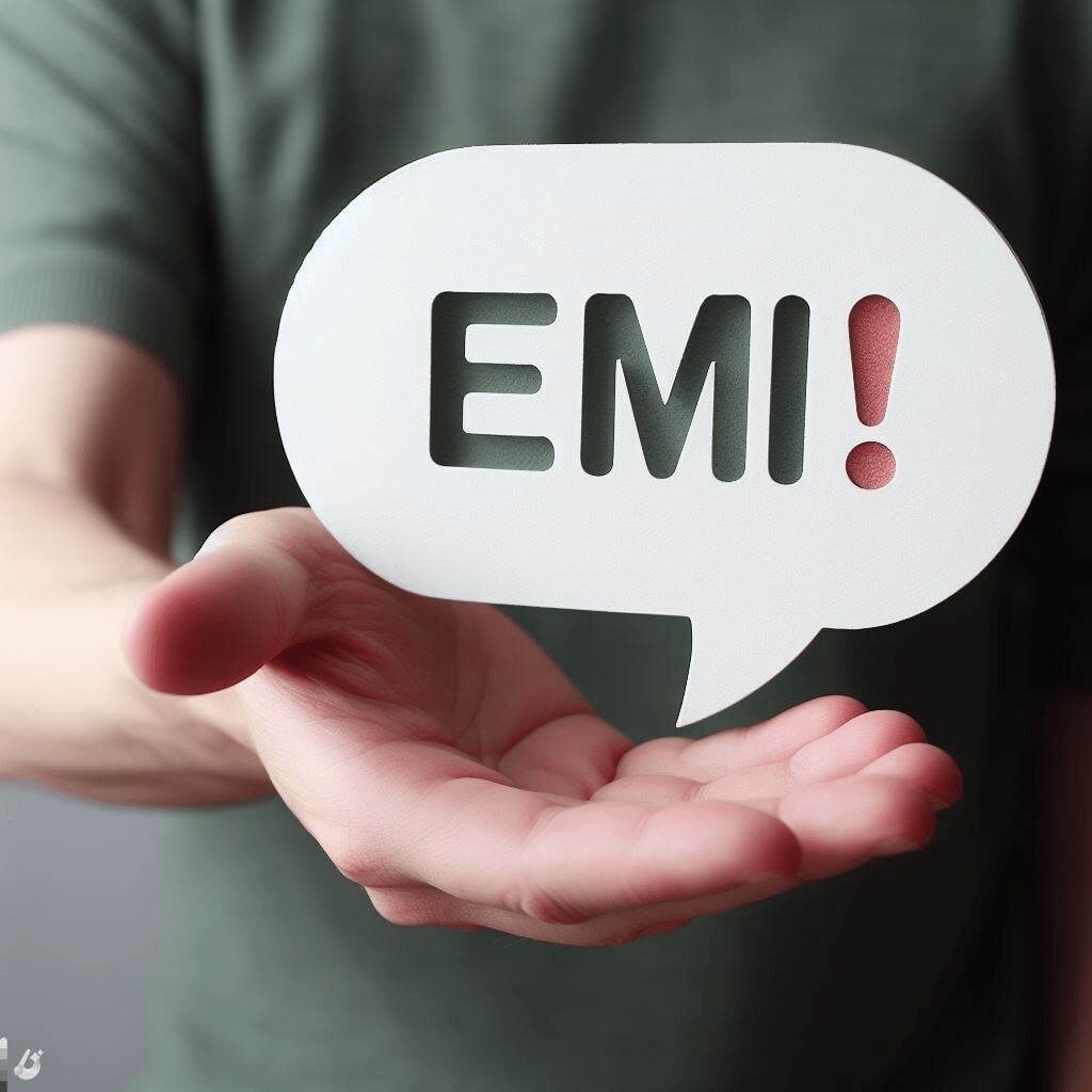 Emi letter logo design on white background Vector Image