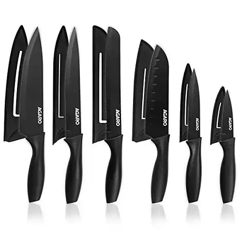 AGARO Royal 6 Pcs Kitchen Knife Set With Covers